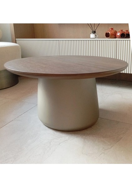 Modern Ahşap ve Mat Gövdeli Sehpa – Zarif ve Fonksiyonel, Yerli Üretim