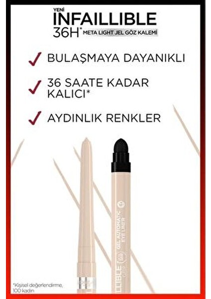 Infaillible Meta Light Jel Göz Kalemi - Opalescent modelleri