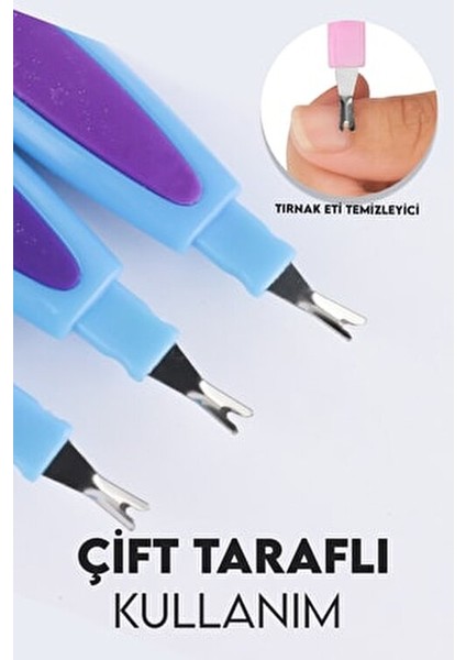 Siyah Renk 3'lü Törpü Seti El-Tırnak ve Manikür için Yumuşatıcı Etkili