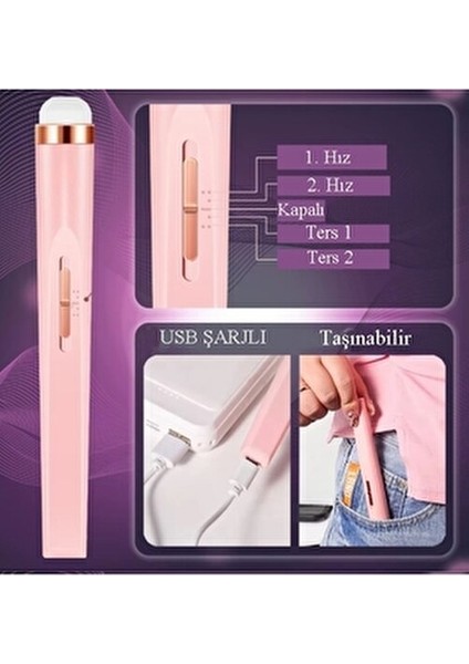 5in1 LED Işıklı USB Şarjlı Tırnak Törpü Seti El Tırnak Bakımı için 5 Fonksiyon