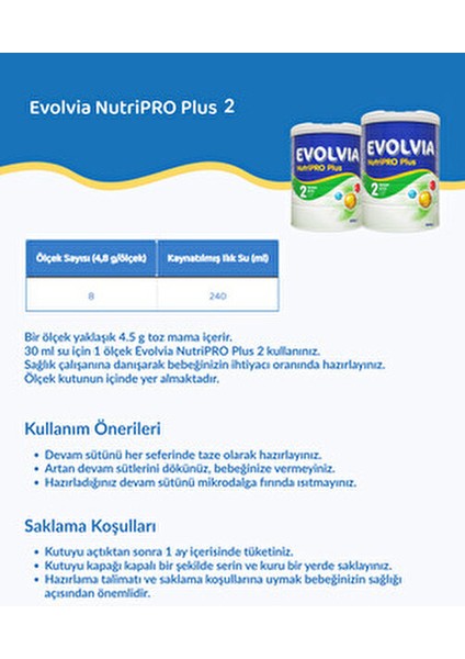 2 Devam Sütü Nutripro Plus 800 gr 3 Adet 6 Aydan İtibaren Sütlü Bebek Mamaları