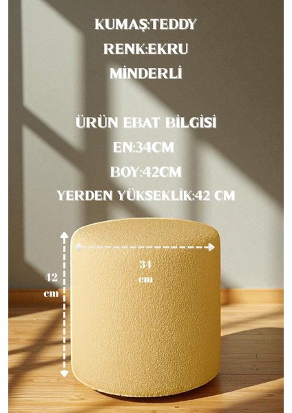 Puf Norway Iskandivian Çok Amaçlı Teddy Silindir Puf Bench Koltuk Tabure 42*41 fiyatları