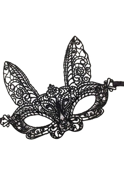 Siyah Renk Dantel Kesim Dantel Işlemeli Balo Parti Maskesi 7 No fırsatları