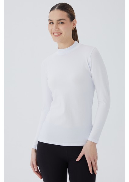 Balıkçı Yaka Uzun Kol Kadın Body T-Shirt 2047