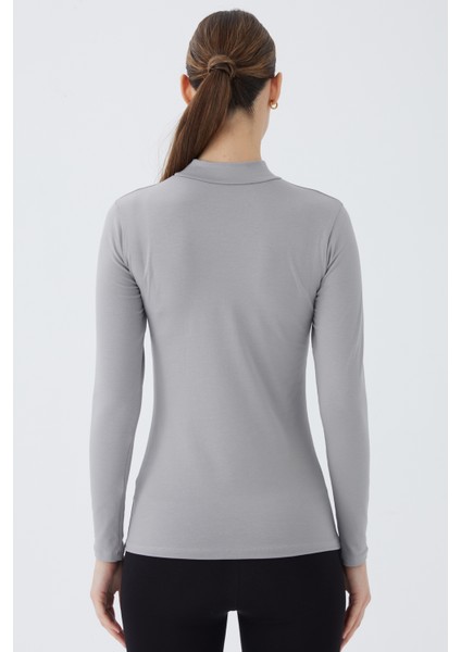Balıkçı Yaka Uzun Kol Kadın Body T-Shirt 2047