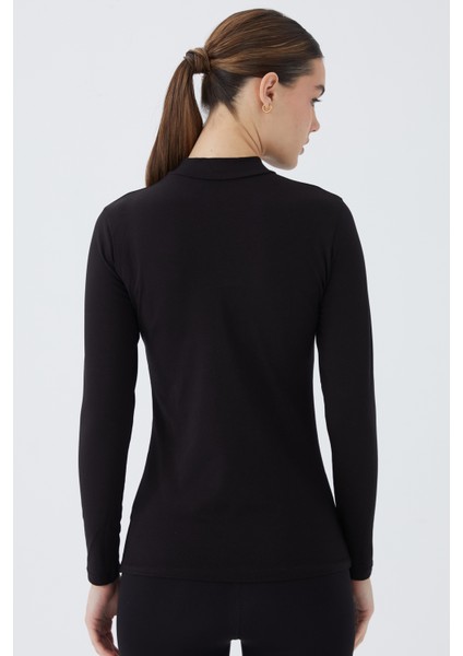 Balıkçı Yaka Uzun Kol Kadın Body T-Shirt 2047
