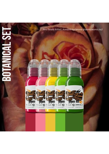 Botanical Mini 5'li Set - World Famous Ink Dövme Boyası - 1OZ/30ML