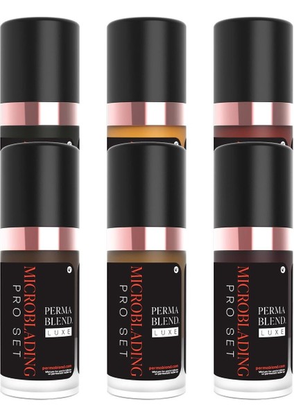 Luxe - Microblading Pro Set - 6'lı Kalıcı Makyaj Boya Seti - 15 ml