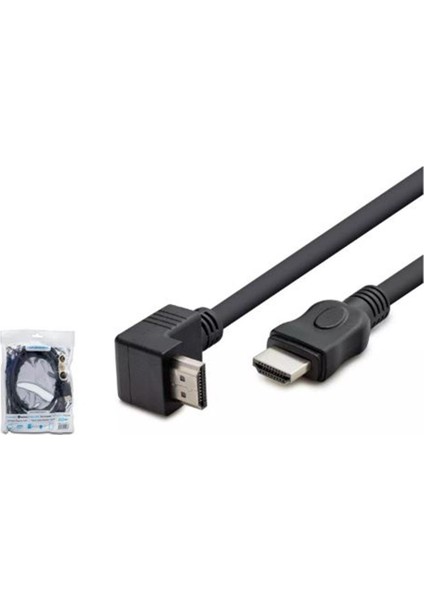 HDX2016 HDMI Kablo Pvc L Tip 1.5m Siyah