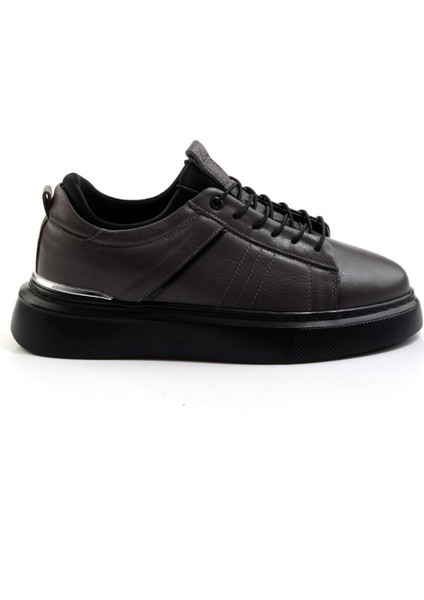 Gri Hakiki Deri Erkek Sneaker E01082010403
