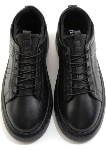 Siyah Hakiki Deri Erkek Sneaker E01082010403 fırsatları