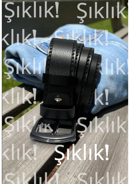 4cm SİYAH%100 Tek Kat Manda Derisi Hem Kot Için Hem Kumaş Için Kemer