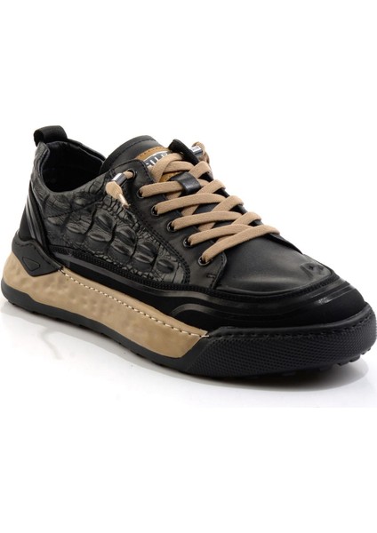 Siyah Hakiki Deri Erkek Sneaker E01185057203 fiyatları