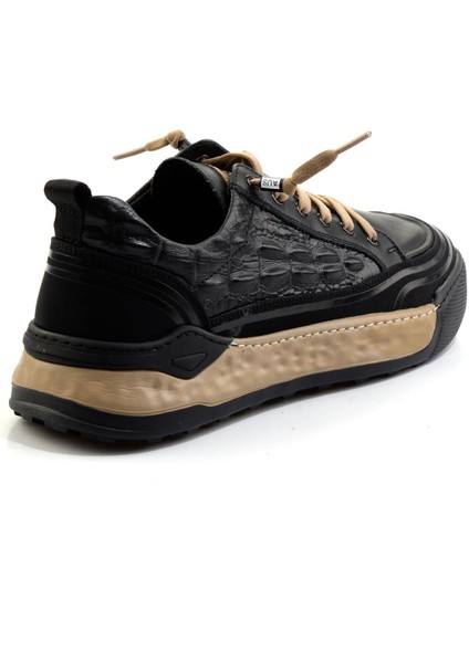 Siyah Hakiki Deri Erkek Sneaker E01185057203 modelleri