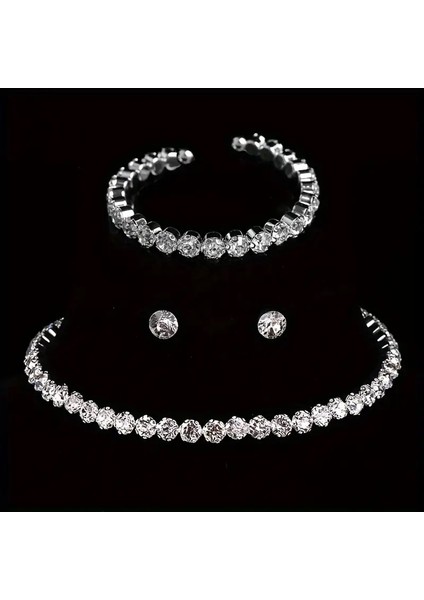 Diva Altın Kaplama Zirkon Taşlı Takı Seti Kolye Küpe Bileklik Seti Abiye Set Düğün Nişan Seti fiyatları