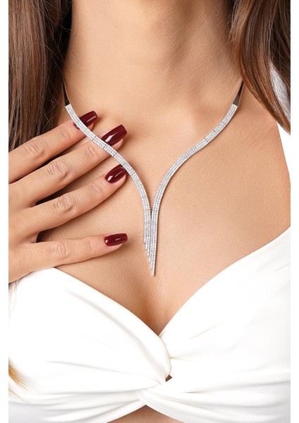 14 Ayar Altın 3 Sıralı Sarkıt Su Yolu Kolye indirimleri