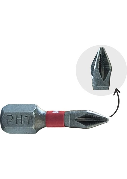 Vandor Anti Slip Bit Kaydırmaz Bits S2 Yüksek Kalite Çelik Ph1-25 ( 1 Adet )