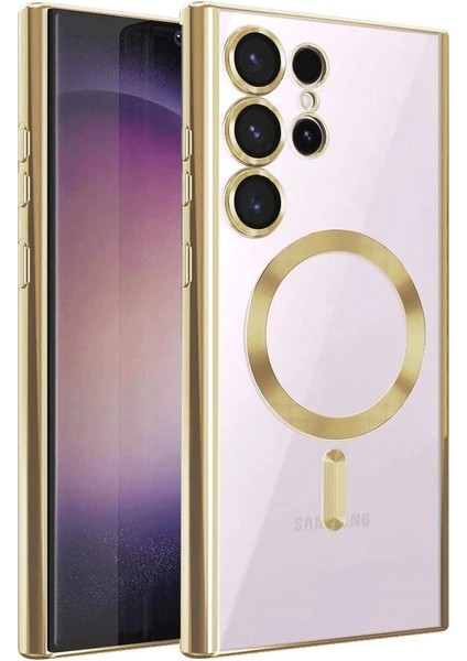 Samsung Galaxy S22 Ultra Kılıf Kross Magneticsafe Kapak - GOLD-(5796)