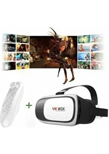 VR Box Sanal Gerçeklik Gözlüğü Kumandalı Kullanım İçin Uygun Yeni Nesil Tasarım