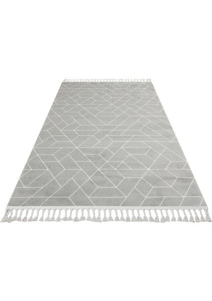 Urban URB 01 Gri Beyaz Etnik Desenli Polyester Halı Yumuşak Doku, Toz ve Hav Vermeyen Modern Tasarım modelleri