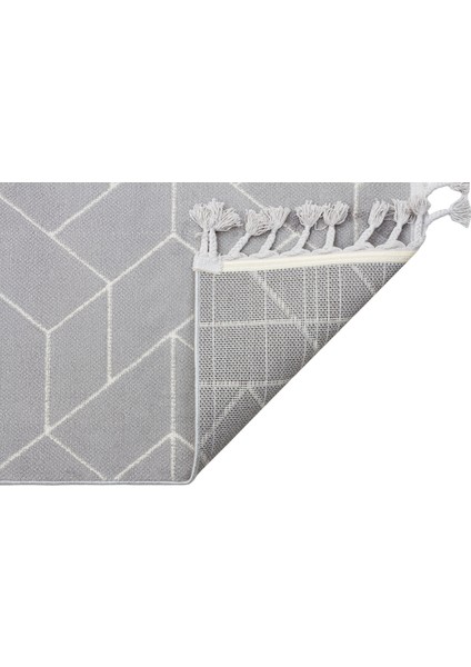 Urban URB 01 Gri Beyaz Etnik Desenli Polyester Halı Yumuşak Doku, Toz ve Hav Vermeyen Modern Tasarım fırsatları