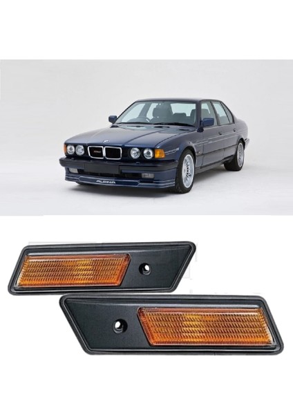 Bmw E32 Kasa 1990-1995 Uyumlu Sarı Çamurluk Sinyali Sağ + Sol Takım 2 Adet