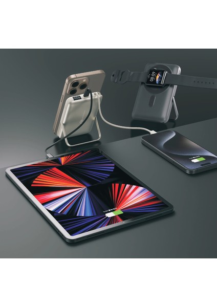 Charge Hand 10.000 Mah 22.5W Powerbank Dijital Ekran Magsafe Hızlı Şarj Apple Watch/airpods/telefon modelleri