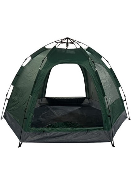 6 Kişilik Altıgen Tam Otomatik Pencereli Aile Kamp Çadırı 270X270X160