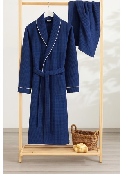 Soho Pike Bornoz Havlu Seti Lacivert