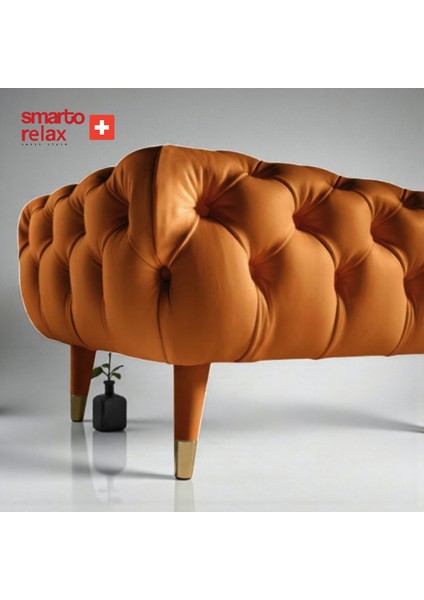 Swiss Style Puf Adelboden Kapitone Puf,baby face Polyester Kaplama,Ahşap Ayaklı 110x45x40 cm Kapitone Puf,Ayaklı(Toruncu) fiyatları