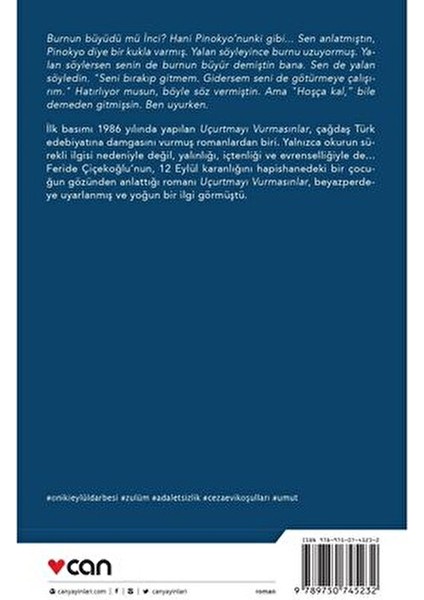 Uçurtmayı Vurmasınlar - Feride Çiçekoğlu 104 Sayfa (Ciltsiz) Roman 2020 Yılı Basımı modelleri