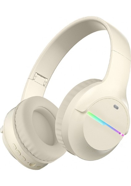 Oyun Için Aydınlık Bluetooth Kablosuz Kulaklık, Baş Üstü, Güçlü Bas, Gürültü Önleyici, Mikrofonlu, Uzun Bekleme Süresi Ve Cep Telefonlarıyla Uyumlu (Yurt Dışından)