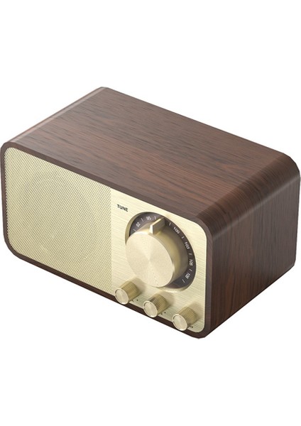 Retro Bluetooth Hoparlör Ahşap Klasik Ev Radyo Subwoofer Kartı Retro Küçük Hoparlör (Yurt Dışından)