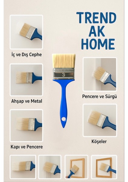 Lüks Kestirme Boya Fırçası No:3