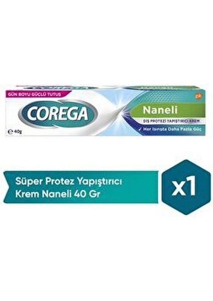 Süper Protez Yapıştırıcı Krem 40 gr Ferah Nane Aromalı Ağız ve Diş Bakımı için