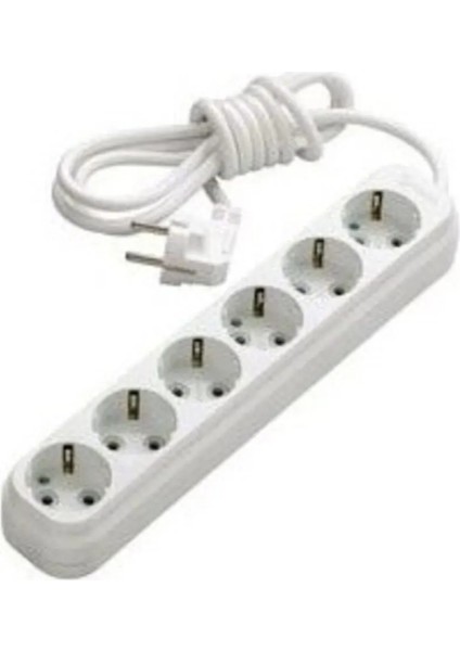 6'lı 2 mt Düz Topraklı Grup Priz ROYALEKS-81835