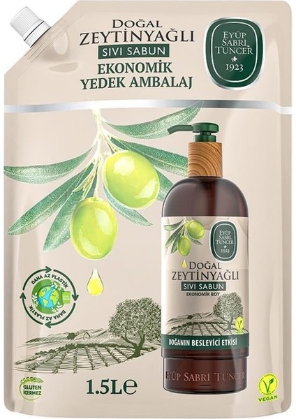 1,5lt Doğal Zeytin Yağlı Sıvı Sabun Doypack