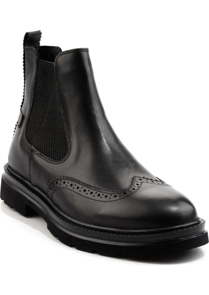 Siyah Hakiki Deri Erkek Bot & Bootie E02054015041 fiyatları