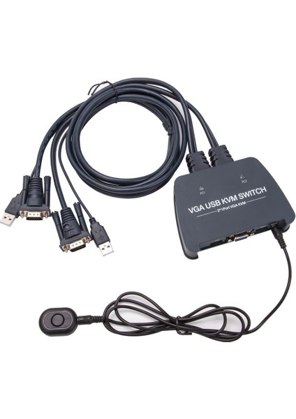 DD211-2K 2 Port VGA 1080P@60Hz Plastik Kasa Kvm Switch