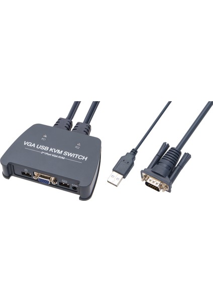 DD211-2K 2 Port VGA 1080P@60Hz Plastik Kasa Kvm Switch fiyatları