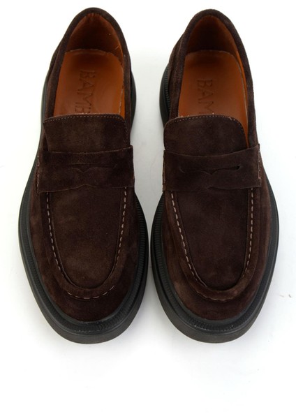 Kahve Hakiki Deri Erkek Loafer Ayakkabı E01597000102 fırsatları