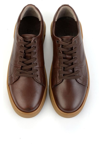 Kahve Hakiki Deri Erkek Sneaker E01811253643 fırsatları