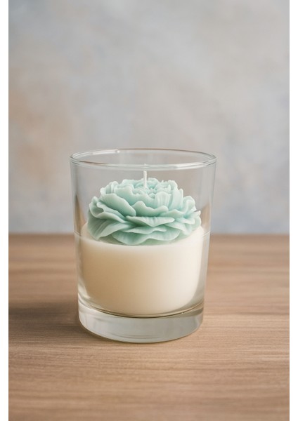 Cam Bardakta Şakayık Dekoratif Soya Mum (Peony) fırsatları