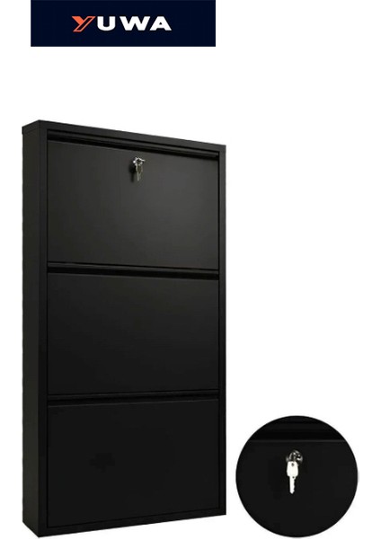 3’lü Siyah Renk Metal Ayakkabılık Çok Amaçlı Organizatör Metal Dolap fiyatları