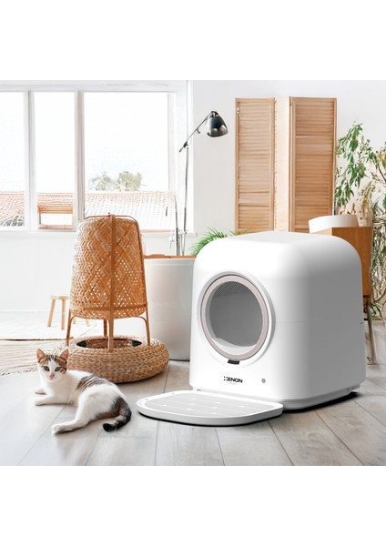 Akıllı Otomatik Kedi Tuvaleti Çift Hazneli Mama Kabı Ultra Sessiz Çelik Su Pınarı ve Yedek Filtre Pet Seti fırsatları