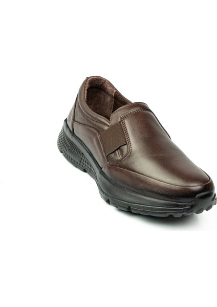 417 Kahverengi Deri Günlük Kadın Ayakkabı