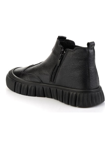 Siyah Hakiki Deri Erkek Bot & Bootie E02811313140 modelleri