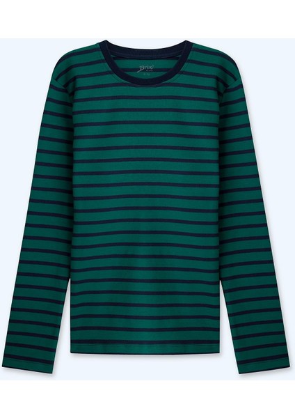 Erkek Çocuk Interlok Uzun Kollu T-Shirt Yeşil Renk modelleri