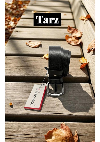 4cm %100 Hakiki Deri Siyah Hemkot Hem Kumaşkemeri