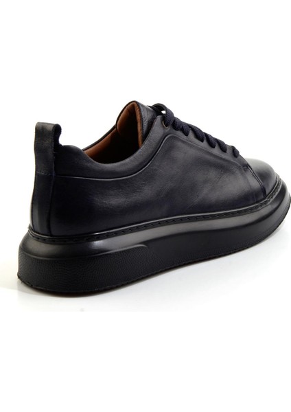 Lacivert Hakiki Deri Erkek Sneaker E01594315143 modelleri